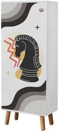 Batų spintelė Kalune Design Vegas B 952, ruda/balta, 38 cm x 50 cm x 135 cm