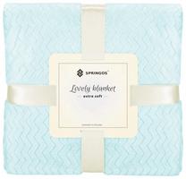 Pledas Springos Lovely Blankets Extra Soft, šviesiai mėlynas, 200 cm x 220 cm