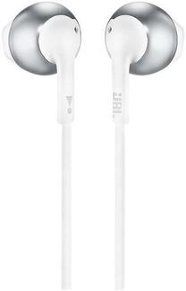 Laidinės ausinės JBL T205, balta/sidabro