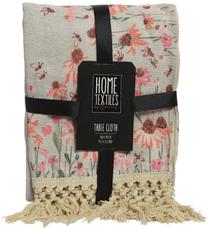 Staltiesė stačiakampė Home4you Coneflower, rožinė/smėlio/žalia, 140 x 240 cm