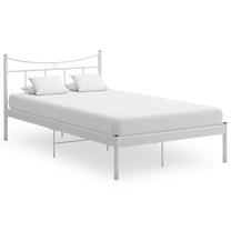 Lova pusantros vietos VLX Metal & Plywood, 120 x 200 cm, balta, be čiužinio, su grotelėmis