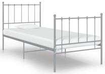 Lova viengulė VLX Metal 324951, 100 x 200 cm, pilka, be čiužinio, su grotelėmis