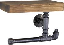 Sieninė lentyna Kalune Design Boru 63, juoda/riešuto, 30 cm x 13.5 cm x 18 cm