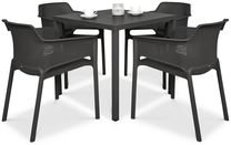 Lauko baldų komplektas Net/Cube 80 Tortora, antracito, 4 vietų