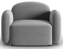 Krėslas Micadoni Home Blair Velvet, pilkas, 119 cm x 87 cm x 80 cm