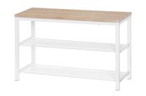 Batų lentyna 4Living, ąžuolo/balta, 80 cm x 30 cm x 51 cm