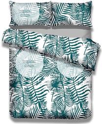 Patalynės užvalkalų komplektas AmeliaHome Averi Bush, baltas/žalias, 135 x 200 cm