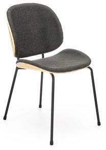 Valgomojo kėdė K467, ąžuolo/tamsiai pilka, 47 cm x 57 cm x 81 cm