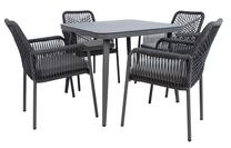 Lauko baldų komplektas Home4you Hela, pilkas, 1-4 vietų