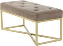 Prieškambario suoliukas Kayoom Diaz 100, aukso/smėlio, 90 cm x 40 cm x 40 cm