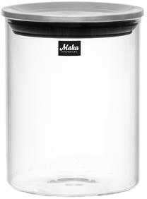 Birių produktų indas Maku Storage, 0.9 l, juoda/plieno