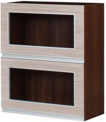 Viršutinė virtuvinė spintelė Bodzio Sandi KS60GW-LA/P/OR Glossy, riešuto/smėlio, 31 cm x 60 cm x 72 cm