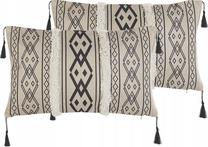 Dekoratyvinė pagalvėlė Beliani Pulmonaria, juoda/smėlio, 50 cm x 30 cm, 2 vnt.