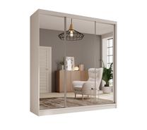 Spinta ADRK Tola, balta, 200 cm x 61 cm x 215 cm, su veidrodžiu