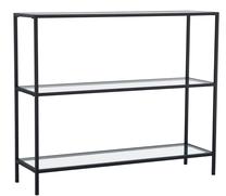 Pastatoma lentyna Kalune Design D100, skaidri/juoda, 30 cm x 100 cm x 85 cm