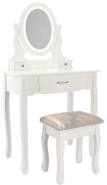 Kosmetinis staliukas Chomik 5673, baltas, 40 cm x 71 cm x 135 cm, su veidrodžiu