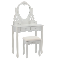 Kosmetinis staliukas Chomik 7858, baltas, 75 cm x 40 cm x 138 cm, su veidrodžiu, 2 vnt.