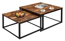 Kavos staliukas Gockowiak Velen, rudas/juodas, 75 cm x 75 cm x 42 cm