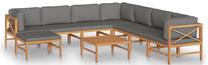 Lauko baldų komplektas VLX 9 Piece Lounge Set With Cushions, pilkas/rudas, 8 vietų