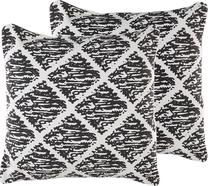 Dekoratyvinė pagalvėlė Beliani Hazro, balta/juoda, 45 cm x 45 cm, 2 vnt.
