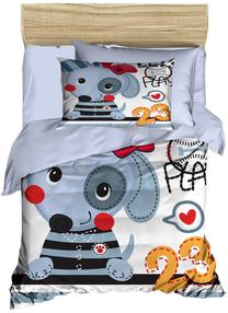 Vaikiškas patalynės užvalkalų komplektas Mijolnir PH127, mėlyna/balta/violetinė, 100 x 150 cm