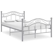 Lova pusantros vietos VLX Metal 324996, 120 x 200 cm, pilka, be čiužinio, su grotelėmis