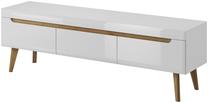 TV staliukas Piaski Nordi, baltas, 160 cm x 40 cm x 50 cm