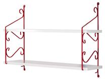 Sieninė lentyna Kalune Design Seramoni 2'li, balta/raudona, 72 cm x 20 cm x 51 cm