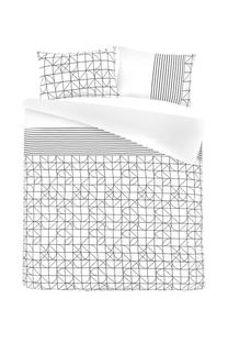 Patalynės užvalkalų komplektas Kenda Sand Kennedy 125, baltas/juodas, 200 x 200 cm