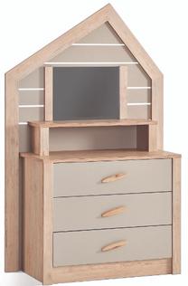 Komoda Kalune Design My House 1865, ąžuolo/smėlio, 101 cm x 43 cm x 157 cm