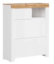 Batų spintelė Holten S440-REG2K1S/A-BI/DWO/BIP, ąžuolo/balta, 37 cm x 92.5 cm x 115 cm