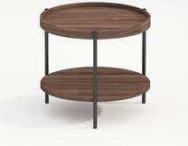 Kavos staliukas Home4you Cindy, riešuto, 50 cm x 50 cm x 45 cm