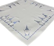 Kalėdinė staltiesė kvadratinė OSD01-3, balta/žydra, 85 x 85 cm