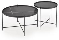 Kavos staliukų komplektas Julieta, juodas, 70 cm x 70 cm x 40 cm, 2 vnt.