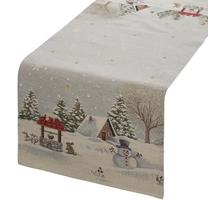 Kalėdinis stalo takelis stačiakampė, aukso/pilka, 45 x 140 cm