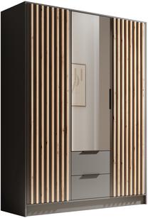 Spinta ADRK Neri 150, ruda/grafito, 150 cm x 51 cm x 200 cm, su veidrodžiu