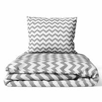 Patalynės užvalkalų komplektas Ankras Zigzags, baltas/pilkas, 100 x 135 cm