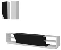 Svetainės baldų komplektas Kalune Design Zebra, vidaus, baltas/juodas