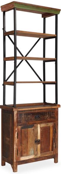 Lentyna VLX 244944, juoda/medžio, 65 cm x 30 cm x 180 cm