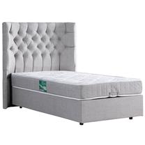 Lova viengulė Kalune Design Matylda, 90 x 190 cm, šviesiai pilka, su čiužiniu, su grotelėmis