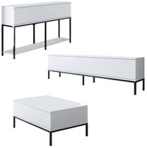 Svetainės baldų komplektas Kalune Design Lord, baltas/juodas