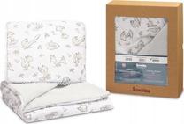 Antklodės ir pagalvės komplektas vaikams Sensillo Forest Foxes, 95 x 75 cm, balta/pilka