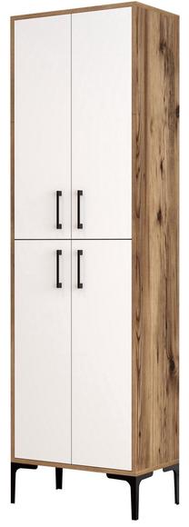 Batų dėžė Kalune Design Berlin A, balta/riešuto, 35 cm x 60 cm x 200 cm