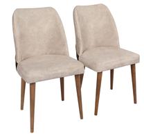 Kėdžių rinkinys Kalune Design Nova 761 974NMB1205, matinė, kreminė/riešuto, 49 cm x 50 cm x 90 cm, 2 vnt.