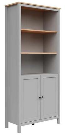 Pastatoma lentyna Salga, ąžuolo/pilka, 89.5 cm x 40.5 cm x 202.5 cm