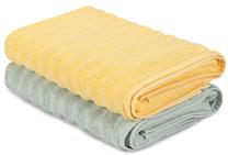 Vonios rankšluosčių rinkinys Beverly Hills Polo Club Bath Towel Set 406, geltona/šviesiai žalia, 140 cm x 70 cm, 2 vnt.