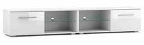 TV staliukas Moon Double, baltas, 200 cm x 40 cm x 36 cm