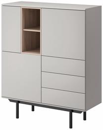 Komoda Mark Inox, pilka, 100 cm x 40 cm x 121 cm