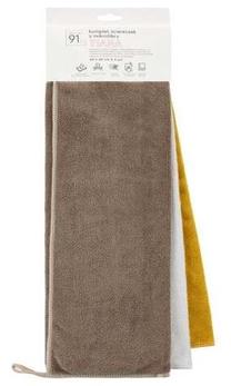 Virtuvinių rankšluosčių rinkinys Design 91 Tiana, rudas/baltas/geltonas, 40 cm x 40 cm, 3 vnt.