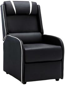 Atlošiamas krėslas VLX Reclining Faux Leather Chair, baltas/juodas, 86 cm x 56 cm x 102 cm